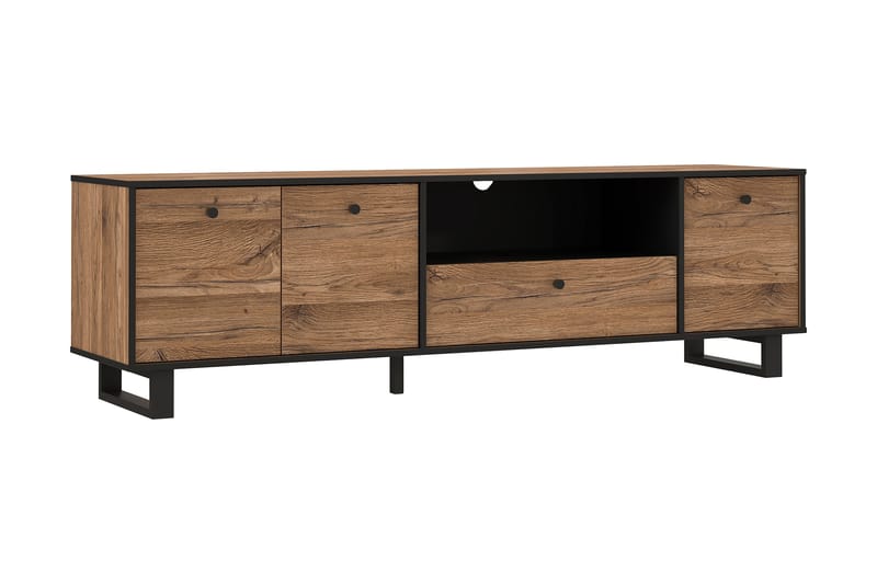 Donmills TV-benk 180 cm, Brun/Svart