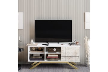 Einbeck TV-benk 130 cm - Hvit/Gull - Møbler - TV- & Mediamøbler - TV benk & mediabenk