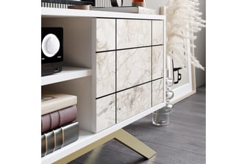 Einbeck TV-benk 130 cm - Hvit/Gull - Møbler - TV- & Mediamøbler - TV benk & mediabenk