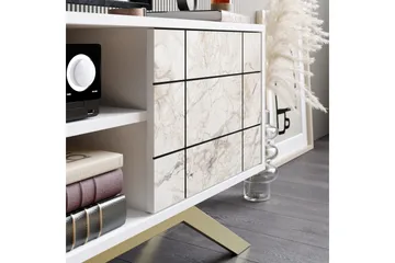 Einbeck TV-benk 130 cm - Hvit/Gull - Møbler - TV- & Mediamøbler - TV benk & mediabenk