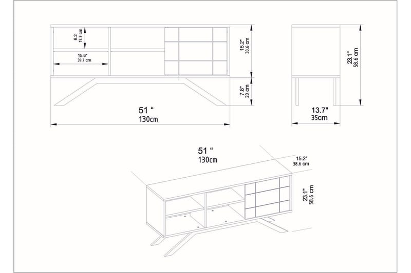 Einbeck Tv-benk 130 cm - Svart - Møbler - TV- & Mediamøbler - TV benk & mediabenk