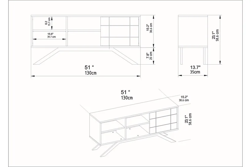 Einbeck Tv-benk 130 cm - Svart - Møbler - TV- & Mediamøbler - TV benk & mediabenk