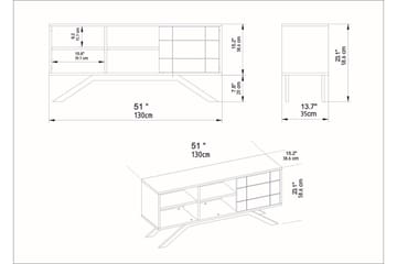 Einbeck Tv-benk 130 cm - Svart/Mørkebrun - Møbler - TV- & Mediamøbler - TV benk & mediabenk