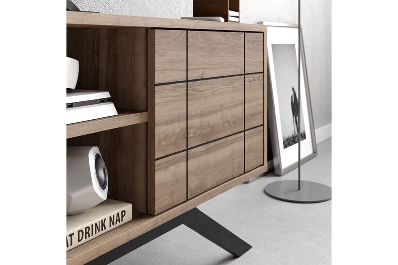 Einbeck Tv-benk 130 cm - Svart/Mørkebrun - Møbler - TV- & Mediamøbler - TV benk & mediabenk