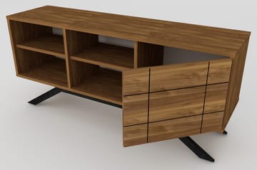 Einbeck Tv-benk 130 cm - Svart/Mørkebrun - Møbler - TV- & Mediamøbler - TV benk & mediabenk