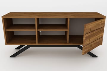 Einbeck Tv-benk 130 cm - Svart/Mørkebrun - Møbler - TV- & Mediamøbler - TV benk & mediabenk