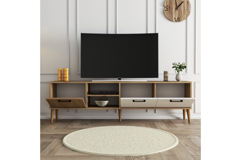 Essexa TV-benk 180x35 cm brun/hvit - Møbler - TV- & Mediamøbler - TV benk & mediabenk