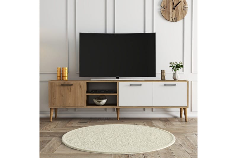 Essexa TV-benk 180x35 cm brun/hvit - Møbler - TV- & Mediamøbler - TV benk & mediabenk