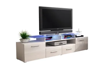 Evora TV-benk 194x39x39 cm - Beige/Grå/Hvit - Møbler - TV- & Mediamøbler - TV benk & mediabenk