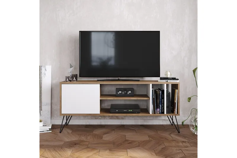 Ficociello TV-Benk 140 cm - Valnøtt|Svart|Hvit - Møbler - TV- & Mediamøbler - TV benk & mediabenk