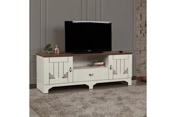 Gaszpar TV-benk 140 cm - Hvit/Valnøtt - Møbler - TV- & Mediamøbler - TV benk & mediabenk