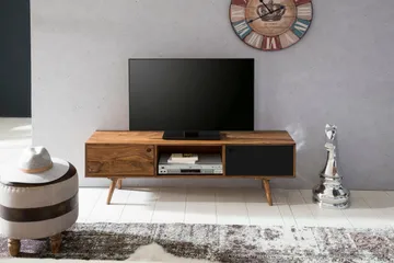 Gateau Gulvstående TV-benk 140 cm med Oppbevaring i Lyst Tre - Brun - Møbler - TV- & Mediamøbler - TV benk & mediabenk