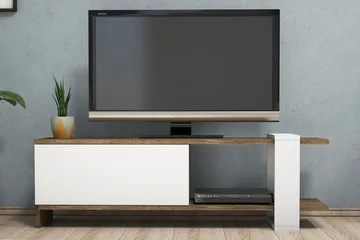 Gersby TV-Benk 120 cm - Brun/Hvit - Møbler - TV- & Mediamøbler - TV benk & mediabenk