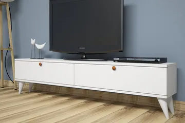 Gersby TV-Benk 160 cm - Hvit - Møbler - TV- & Mediamøbler - TV benk & mediabenk