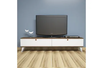 Gersby TV-Benk 160 cm - Hvit/Brun - Møbler - TV- & Mediamøbler - TV benk & mediabenk