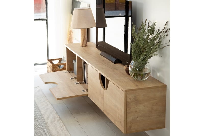 Grotte TV-benk 180 cm - Eik - Møbler - TV- & Mediamøbler - TV benk & mediabenk