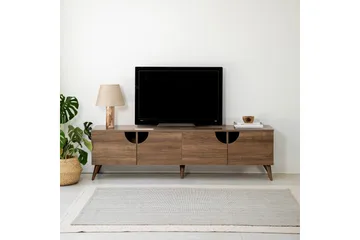 Grotte TV-benk 180 cm med Oppbevaring i Valnøtt - Brun - Møbler - TV- & Mediamøbler - TV benk & mediabenk