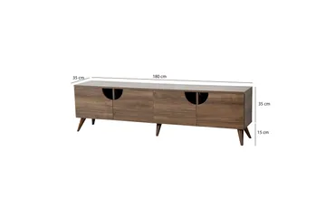 Grotte TV-benk 180 cm med Oppbevaring i Valnøtt - Brun - Møbler - TV- & Mediamøbler - TV benk & mediabenk