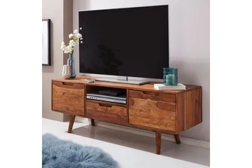 Hades Gulvstående TV-benk 135 cm med Oppbevaring i Lyst Tre - Brun - Møbler - TV- & Mediamøbler - TV benk & mediabenk