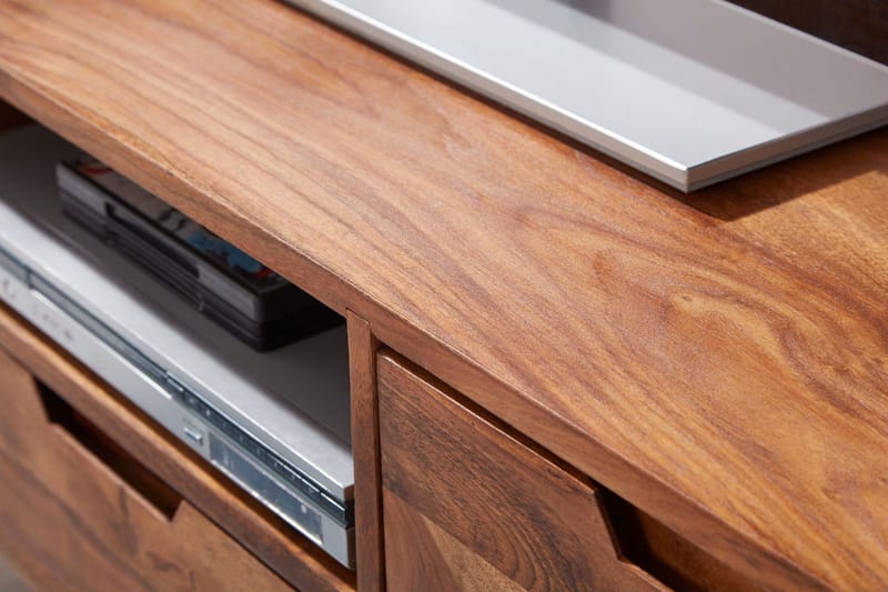 Hades Gulvstående TV-benk 135 cm med Oppbevaring i Lyst Tre - Brun - Møbler - TV- & Mediamøbler - TV benk & mediabenk