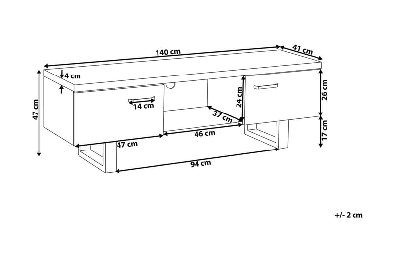 Harvley TV-Benk 140 cm - Tre/Natur - Møbler - TV- & Mediamøbler - TV benk & mediabenk