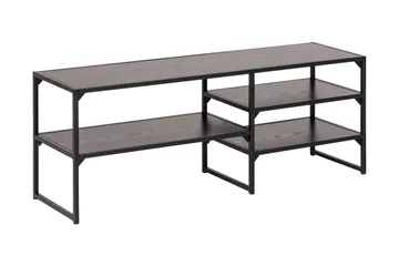 Hasslevik Tv-benk 120 cm 3 Hyller - Svart/Matt Svart - Møbler - TV- & Mediamøbler - TV benk & mediabenk