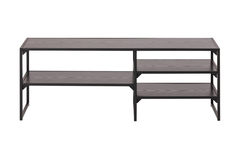 Hasslevik Tv-benk 120 cm 3 Hyller - Svart/Matt Svart - Møbler - TV- & Mediamøbler - TV benk & mediabenk
