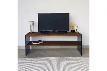 Heglar Gulvstående TV-benk 120 cm med Oppbevaring i Valnøtt - Brun - Møbler - TV- & Mediamøbler - TV benk & mediabenk