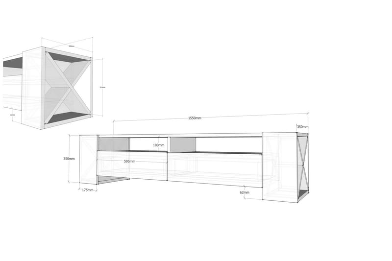 Hejde TV-Benk 155 cm - Brun - Møbler - TV- & Mediamøbler - TV benk & mediabenk