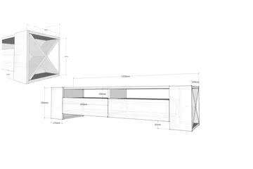 Hejde TV-benk 155 cm - Hvit/Brun - Møbler - TV- & Mediamøbler - TV benk & mediabenk