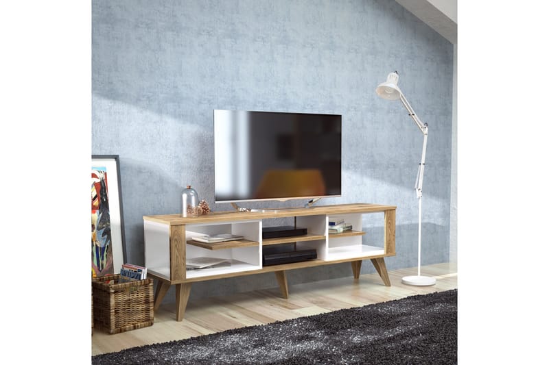 Hejde TV-Benk 160 cm - Brun/Hvit - Møbler - TV- & Mediamøbler - TV benk & mediabenk