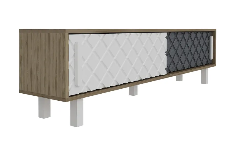 Hejde TV-Benk 180 cm, Brun/Hvit