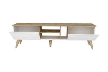 Hejde TV-Benk 180 cm - Hvit/Brun - Møbler - TV- & Mediamøbler - TV benk & mediabenk