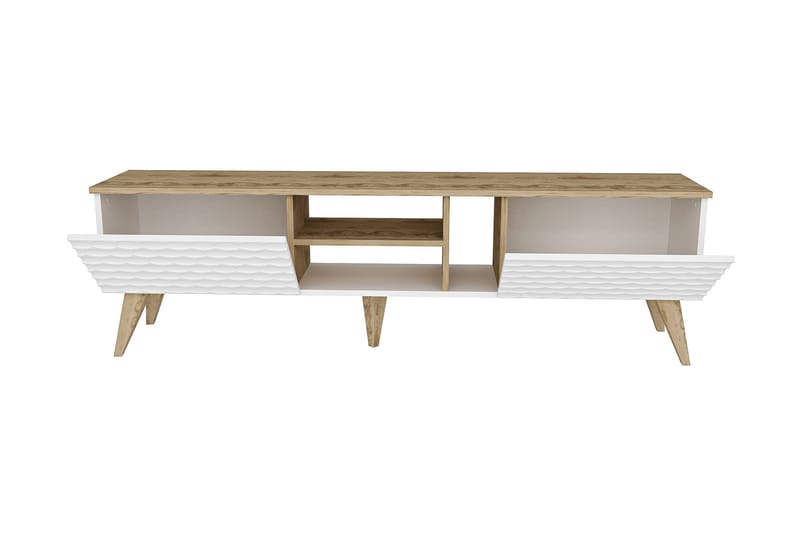 Hejde TV-Benk 180 cm - Hvit/Brun - Møbler - TV- & Mediamøbler - TV benk & mediabenk