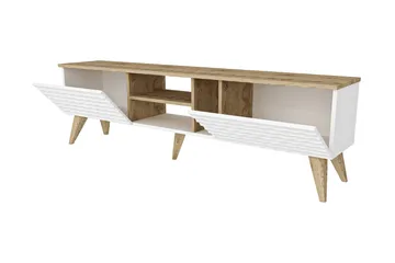 Hejde TV-Benk 180 cm - Hvit/Brun - Møbler - TV- & Mediamøbler - TV benk & mediabenk