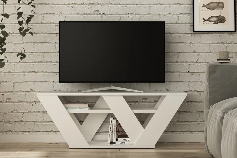 Homitis TV-benk 110 cm - Hvit - Møbler - TV- & Mediamøbler - TV benk & mediabenk