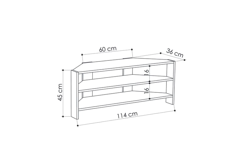 Homitis TV-benk 114 cm - Brun - Møbler - TV- & Mediamøbler - TV benk & mediabenk