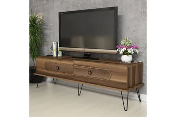 Hovdane Gulvstående TV-benk 145 cm med Oppbevaring i Mørkt Tre - Brun - Møbler - TV- & Mediamøbler - TV benk & mediabenk