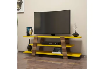 Hovdane TV-Benk 120 cm - Brun/Gul - Møbler - TV- & Mediamøbler - TV benk & mediabenk