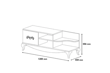Hovdane TV-Benk 130 cm - Hvit - Møbler - TV- & Mediamøbler - TV benk & mediabenk