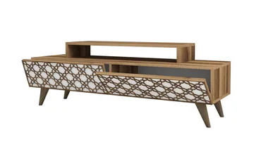 Hovdane TV-Benk 140 cm - Brun/Hvit - Møbler - TV- & Mediamøbler - TV benk & mediabenk