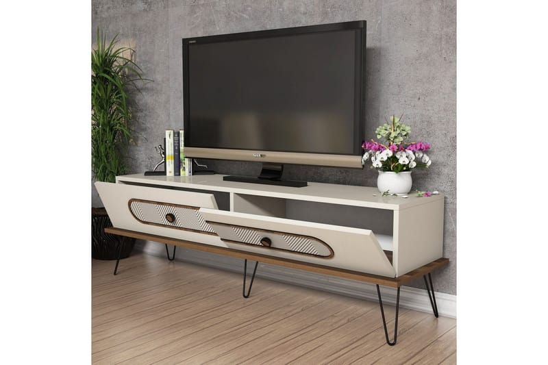 Hovdane TV-benk 145 cm - Brun/Hvit - Møbler - TV- & Mediamøbler - TV benk & mediabenk