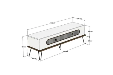 Hovdane TV-benk 145 cm - Brun/Hvit - Møbler - TV- & Mediamøbler - TV benk & mediabenk