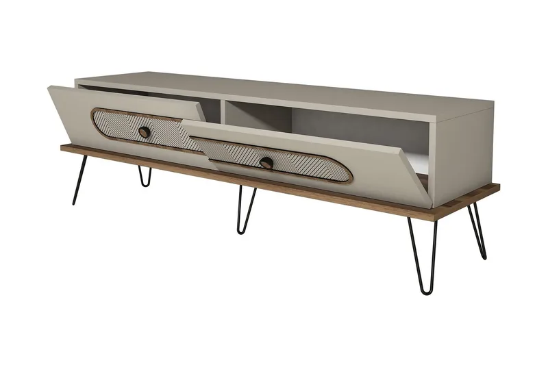 Hovdane TV-benk 145 cm - Brun/Hvit - Møbler - TV- & Mediamøbler - TV benk & mediabenk