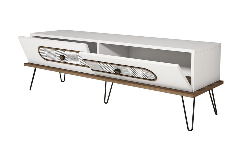 Hovdane TV-Benk 145 cm - Hvit - Møbler - TV- & Mediamøbler - TV benk & mediabenk