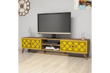 Hovdane TV-Benk 180 cm - Brun/Gul - Møbler - TV- & Mediamøbler - TV benk & mediabenk