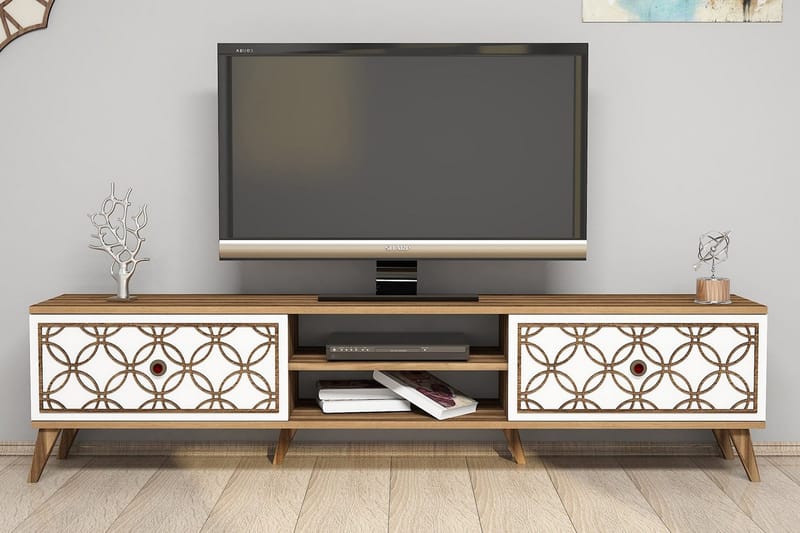 Hovdane TV-Benk 180 cm, Brun/Hvit