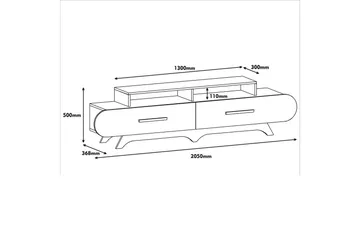 Hovdane TV-Benk 205 cm - Brun/Gul - Møbler - TV- & Mediamøbler - TV benk & mediabenk