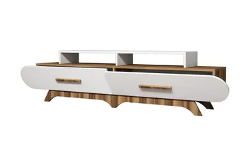 Hovdane TV-Benk 205 cm - Brun/Hvit - Møbler - TV- & Mediamøbler - TV benk & mediabenk