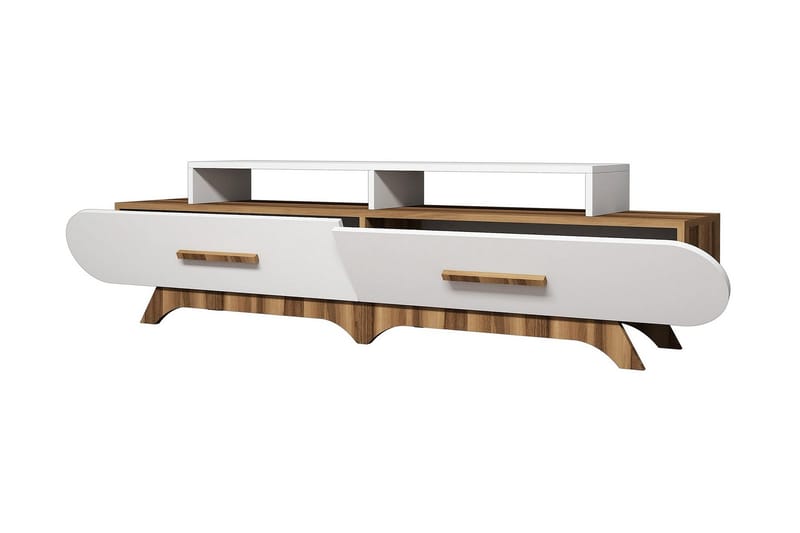 Hovdane TV-Benk 205 cm - Brun/Hvit - Møbler - TV- & Mediamøbler - TV benk & mediabenk